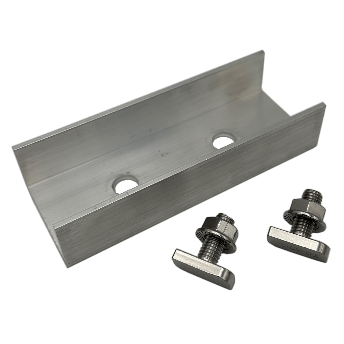 Profilverbinder 120 mm + 2 Hammerkopfschrauben A2 M8 + Sperrzahnmutter M8